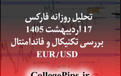 تحلیل روزانه فارکس ۱۷ اردیبهشت ۱۴۰۵ | بررسی تکنیکال و فاندامنتال EUR/USD
